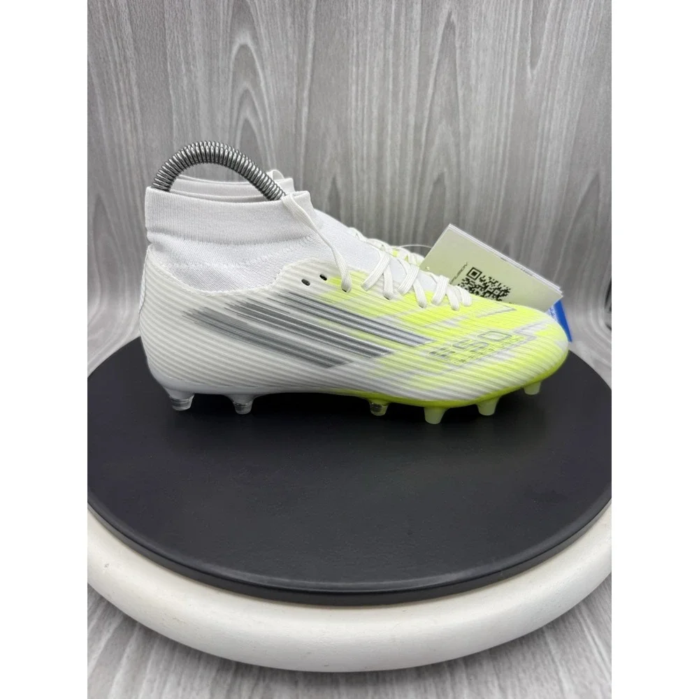 Adidas F50 Sparkfusion Club FG/AG Womens 8.5 White Yellow Soccer Cleats JP8350